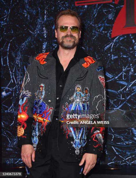 Actor David Harbour attends "Stranger Things" season 4 premiere at Netflix Brooklyn in New York City on May 14, 2022.