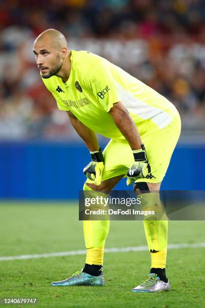 Niki Maenpaa of Venezia FC looks on during the Serie A match between AS Roma and Venezia FC at Stadio Olimpico on May 14, 2022 in Rome, Italy.