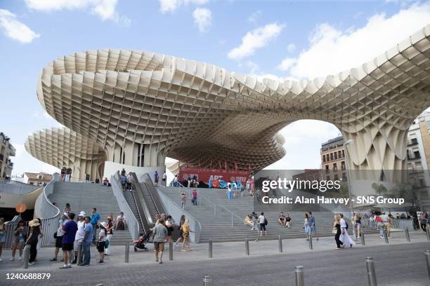 General view of Metropol Parasol in Seville ahead of the UEFA Europa League Final, on May 15 in Sevilla, Spain.