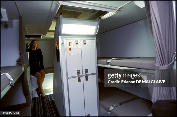 First a -330 delivery to Air France In Toulouse, France On December 17, 2001 - Rest compartment in cargo hold for cabin crew.