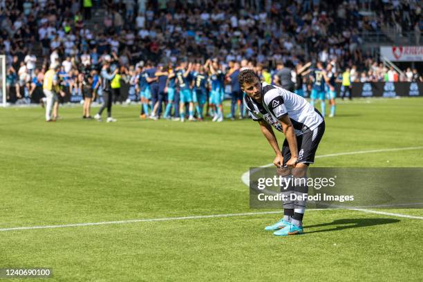 Sinan Bakis of Heracles Almelo looks on after the Dutch Eredivisie match between Heracles Almelo and Sparta Rotterdam at Erve Asito on May 15, 2022...