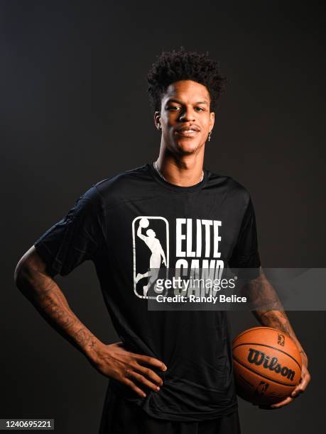 League Prospect, Shareef O'Neal poses for a portrait during the 2022 G League Elite Camp on May 15, 2022 in Chicago, Illinois. NOTE TO USER: User...