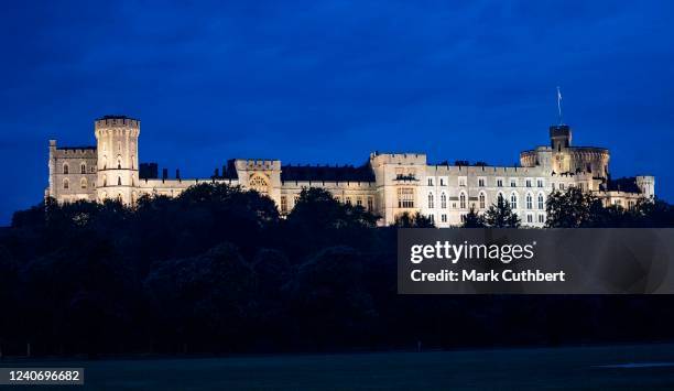 Windsor Castle during the "A Gallop Through History" performance as part of the official celebrations for Queen Elizabeth II's Platinum Jubilee at...