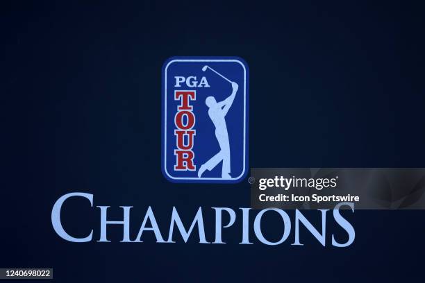 General view of the Champions Tour logo during the final round of the PGA Champions Tour Regions Tradition on May 15, 2022 at Greystone Golf and...