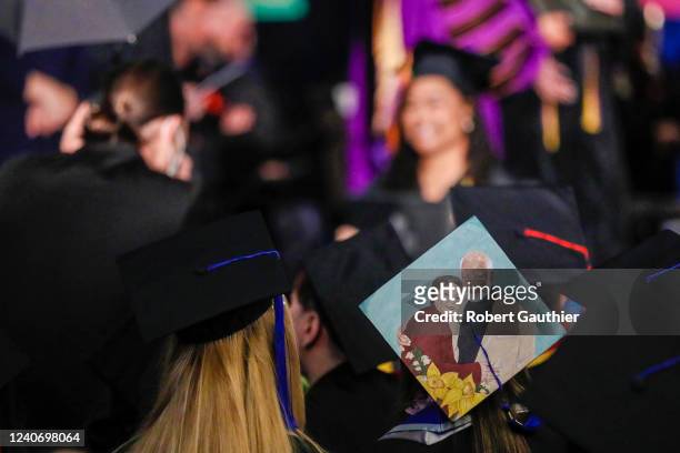 Los Angeles, CA, Sunday, May 15, 2022 Snapchat co-founder Evan Spiegel receives an honorary Doctorate as does his wife Miranda Kerr at the Otis...