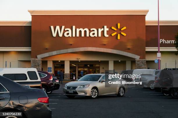 Vehicles in a parking lot at a Walmart store in Torrance, California, US, on Sunday, May 15, 2022. Walmart Inc. Is scheduled to release earnings...