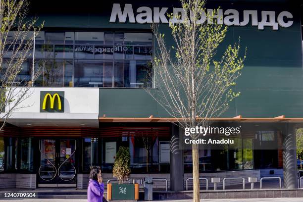 View of McDonald's restaurant serving in the capital Moscow of Russia on May 16 2022. US fast food restaurant chain McDonald's has announced that it...