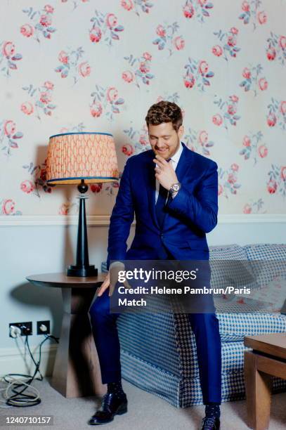 Singer Michael Buble is photographed for Paris Match on April 4, 2022 in London, United Kingdom.