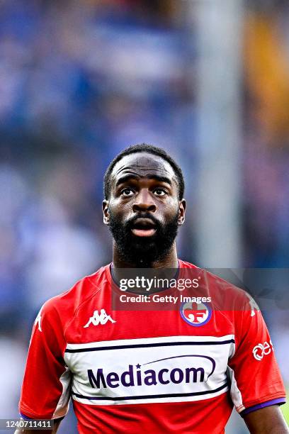 Jonathan Ikoné of Fiorentina looks on during the Serie A match between UC Sampdoria and ACF Fiorentina at Stadio Luigi Ferraris on May 16, 2022 in...