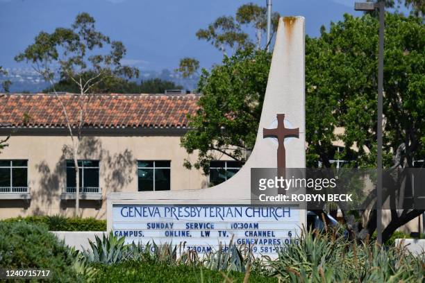 View of the Geneva Presbyterian Church May 16, 2022 after one person was killed and five injured during a shooting May 15, 2022 at the church in...