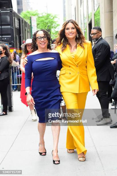 Epatha Merkerson and Mariska Hargitay attend the 2022 NBCUniversal Upfront at Radio City Music Hall in Midtown on May 16, 2022 in New York City.