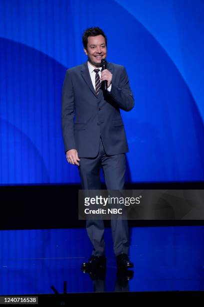 NBCUniversal Upfront in New York City on Monday, May 16, 2022 -- Pictured: Jimmy Fallon, The Tonight Show Starring Jimmy Fallon on NBC --