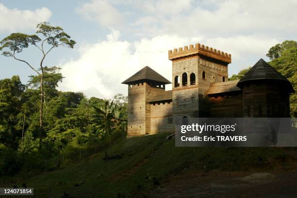 Fabien Cominotti's hand built "Chateau des Choses Dernieres" at the heart of the rainforest In Cacao, French Guiana On August 03, 2002 - The castle...