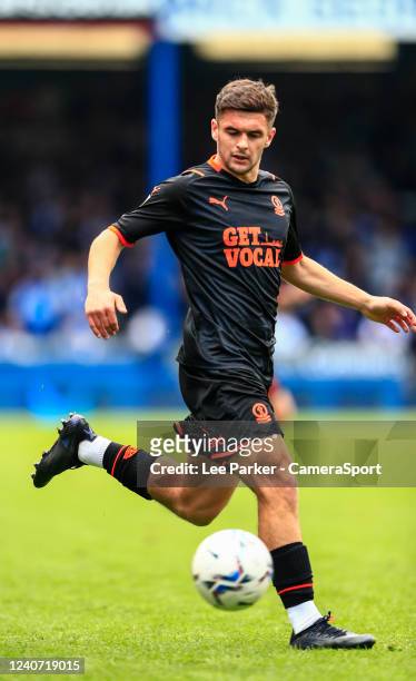 Blackpool's Jake Daniels during the Sky Bet Championship match between Peterborough United and Blackpool at London Road Stadium on May 7, 2022 in...