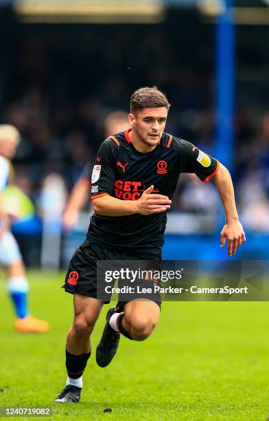 Blackpool's Jake Daniels during the Sky Bet Championship match between Peterborough United and Blackpool at London Road Stadium on May 7, 2022 in...