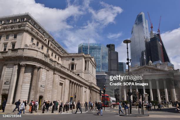 General view of the Bank of England and the City of London skyline, as seen from Mansion House Street. UK faces huge risk of soaring food prices and...