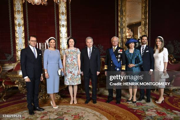 Prince Daniel of Sweden, Crown Princess Victoria of Sweden, Finland's First Lady Jenni Haukio, Finland's President Sauli Niinistö, Sweden's King Carl...