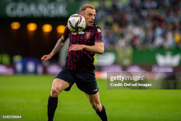 Kamil Grosicki of Pogon Szczecin controls the ball during the Polish Ekstraklasa match betweeen Lechia Gdansk and Pogon Szczecin at PGE Arena on May...