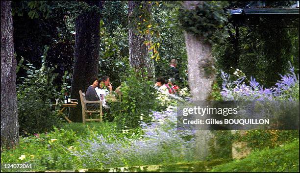 Private visit for british and french Prime Minister in Lagrezette Castle in south western France In Cahors, France On August 12, 2002 - Tony Blair...