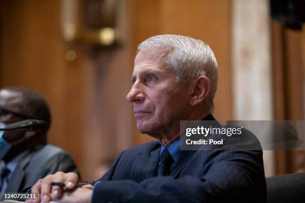 Dr. Anthony Fauci, Director of the National Institute of Allergy and Infectious Diseases testifies during a Senate Appropriations Subcommittee on...