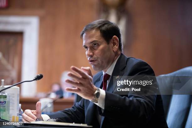 Sen. Marco Rubio speaks during a Senate Appropriations Subcommittee on Labor, Health and Human Services, Education, and Related Agencies hearing on...