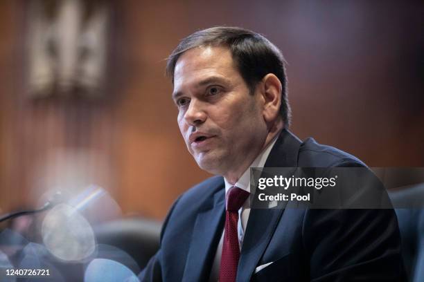 Sen. Marco Rubio speaks during a Senate Appropriations Subcommittee on Labor, Health and Human Services, Education, and Related Agencies hearing on...