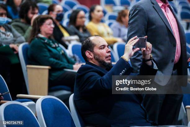 Lawrence, MA Lenin Roa, an elected school committee member, documents an in-person meeting of the Lawrence Alliance for Education, the...