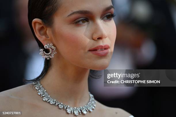 German actress Emilia Schuele arrives to attend the screening of "Final Cut " ahead of the opening ceremony of the 75th edition of the Cannes Film...