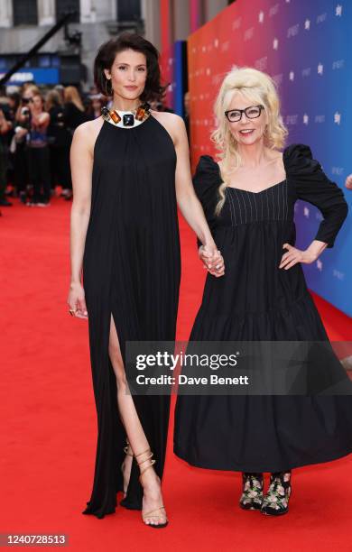 Gemma Arterton and Morwenna Banks attend Sky's Up Next event at the Theatre Royal Drury Lane on May 17, 2022 in London, England.