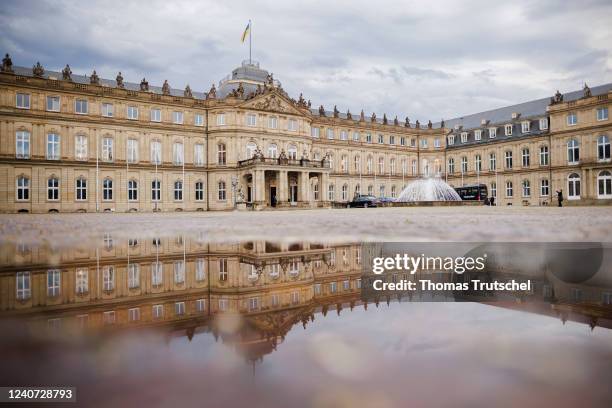 Exterior shot of Neues Schloss Palace in Stuttgart on May 12, 2022 in Stuttgart, Germany.