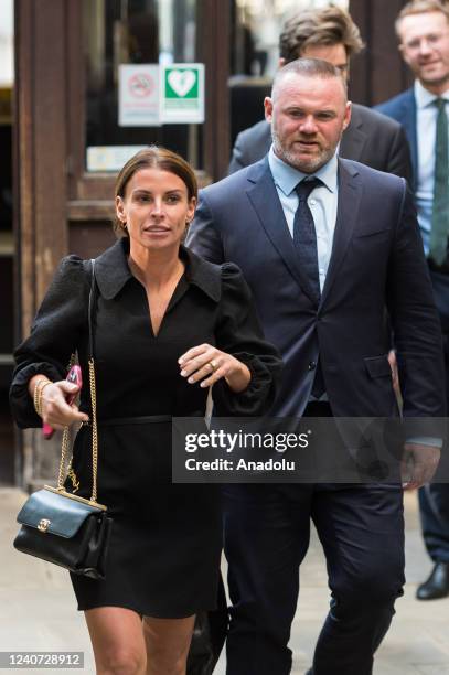 Coleen Rooney and her husband, manager of EFL Championship club Derby County and former England footballer, Wayne Rooney leave the Royal Courts of...