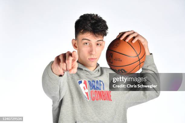 Prospect, Chet Holmgren poses for a portrait during the 2022 NBA Draft Combine Circuit on May 17, 2022 in Chicago, Illinois. NOTE TO USER: User...