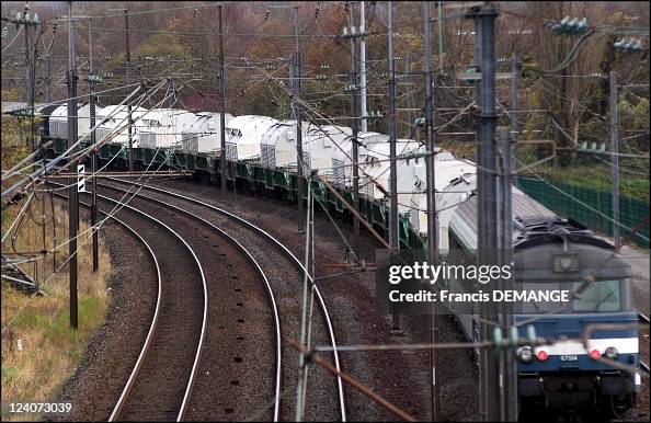 Radioactive Waste Train Coming At Blainville Sur L'Eau, France In Blainville Sur L'Eau, France On November 12, 2002. Radioactive Waste Train Coming At Blainville Sur L'Eau, France In Blainville Sur L'Eau, France On November 12, 2002.