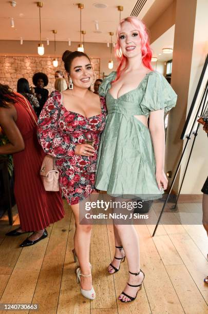 Amy Christophers and Victoria Clay attend the Amanda Akokhia Models of Diversity exhibition charity dinner on May 17, 2022 in London, England.