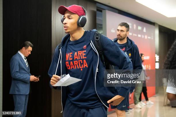 Dante Liman Exum, #1 of FC Barcelona during the 2022 Turkish Airlines EuroLeague Final Four Belgrade FC Barcelona Arrival at Crowne Plaza Hotel on...