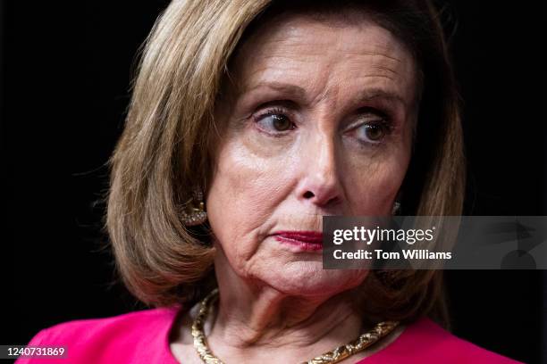 Speaker of the House Nancy Pelosi, D-Calif., conducts a news conference in the Capitol Visitor Center on legislation to address the baby formula...