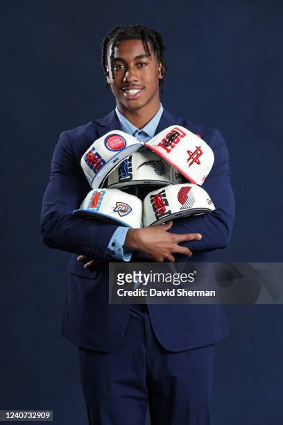 Prospect, Jaden Ivey poses for a portrait during the 2022 NBA Draft Lottery at McCormick Place on May 17, 2022 in Chicago, Illinois. NOTE TO USER:...