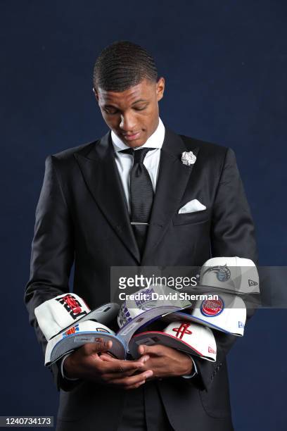Prospect, Jabari Smith poses for a portrait during the 2022 NBA Draft Lottery at McCormick Place on May 17, 2022 in Chicago, Illinois. NOTE TO USER:...