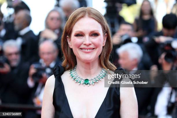 Julianne Moore attends the screening of "Final Cut " and opening ceremony red carpet for the 75th annual Cannes film festival at Palais des Festivals...