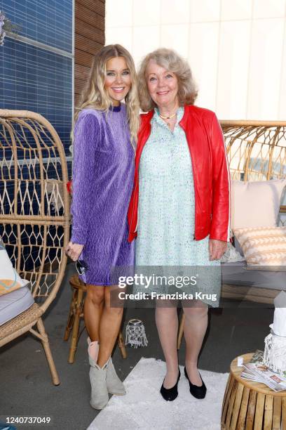 Laura Karasek and her mother Armgard Seegers-Karasek during the LASCANA Beach Club powered by Sky & Sand Season Opening on May 17, 2022 in Hamburg,...