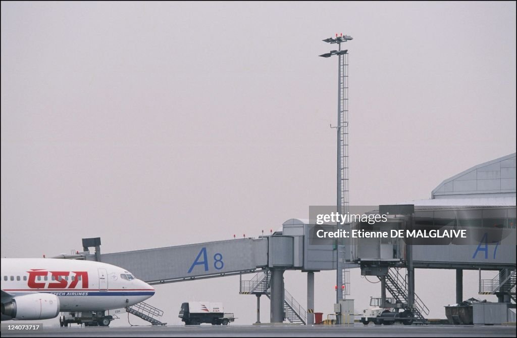 Csa Airlines And Prague Airport In Prague, Czech Republic In 2002.