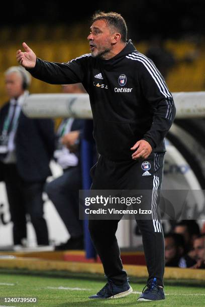 Luca D'angelo coach of Pisa, during the first leg match of the Serie B playoffs between Benevento vs Pisa final result, Benevento 1, Pisa 0, match...