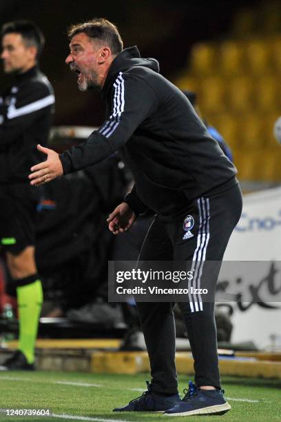 Luca D'angelo coach of Pisa, during the first leg match of the Serie B playoffs between Benevento vs Pisa final result, Benevento 1, Pisa 0, match...