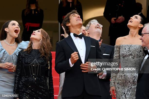 Actress Keleigh Sperry, US editor Linda Bruckheimer, US actor and producer Tom Cruise , US actress Jennifer Connelly and Cannes Film Festival...