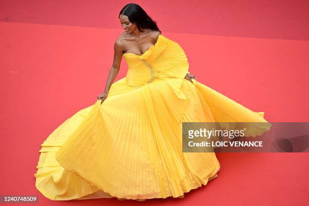 Model Jasmine Tookes arrives for the screening of the film "Top Gun : Maverick" during the 75th edition of the Cannes Film Festival in Cannes,...