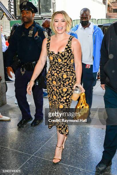 Actress Hilary Duff is seen outside "The Today Show" on May 18, 2022 in New York City.
