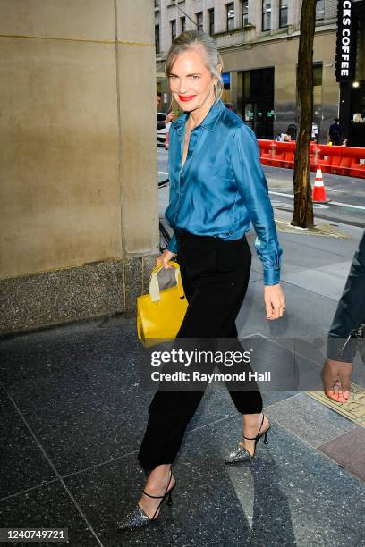 Actress Elizabeth McGovern is seen outside the "Today" show on May 18, 2022 in New York City.