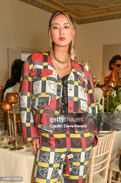 Betty Bachz attends the launch of the Vivienne Westwood exclusive eyewear collection with Specsavers on May 18, 2022 in London, England.