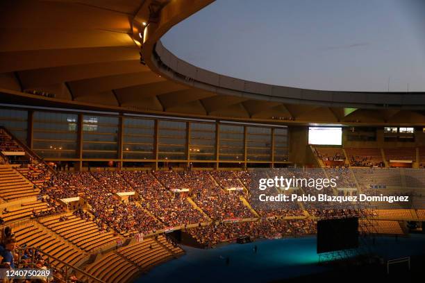 Rangers fans watch the UEFA Europa League Final on a giant screen inside the Cartuja Stadium on May 18, 2022 in Seville, Spain. Eintracht Frankfurt...