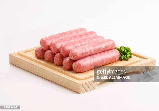 raw sausages - sausage stock pictures, royalty-free photos & images